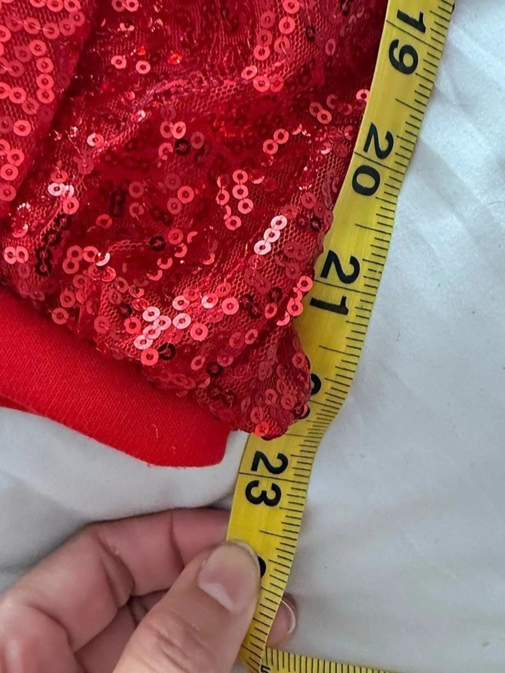 Women's Red Sequin Sleeve Holiday Dress Size Small - Picture 3 of 7